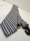 Brooks Brothers 346 100% Silk Tie Necktie Blue/ Yellow /Gold Side Stripes