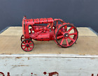 ANTIQUE CAST IRON ARCADE TRACTOR BRIGHT RED LARGER HTF 5.75