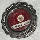 RARE VINTAGE CATHOLIC 1st CLASS ST. FRANCIS OF ASSISI RELIC RELIQUARY