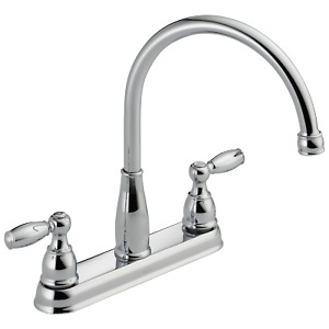 Delta Foundations Two Handle Kitchen Faucet in Chrome- Certified Refurbished