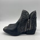 Circle G By Corral Womens Black Leather Side Zipper Ankle Booties Size 8.5