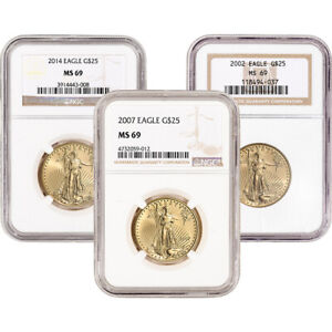 American Gold Eagle 1/2 oz $25 - NGC MS69 Random Date and Label
