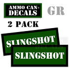 SLINGSHOT Ammo Can GREEN Labels Ammunition Case sticker decals 2 pack 3