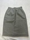 Vintage Valentino Miss V Houndstooth Wool pencil Skirt 38 / 4 Made in Italy