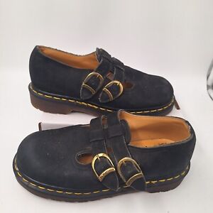 Dr Martens Two Buckle Mary Janes Black Soft Leather UK4 US6.5 - Made in England