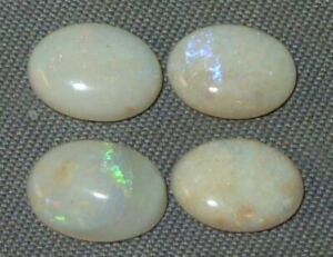 2.87ct Lot 4 Stones Australian Semi Crystal Opal Solid Cabochon 8x6mm WoW *$1NR*