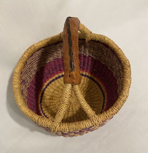 Mini Bolga Market Basket Handmade in Ghana 11 x 11 x 9