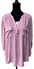 Torrid Popover Tunic Top 2 (2X) Pink V Neck Pockets Excellent Condition