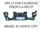 For Dell XPS 13 9300 CN-08M10C With I5-1035G1 CPU 16G RAM Laptop Motherboard