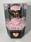 Vintage Acrylic Music Box Pink Action Flowers Butterfly 8