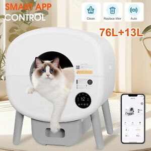 Self Cleaning Cat Litter Box With Light Automatic Cleaning Robot Extra Large