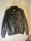 Levis Mens Sherpa Lining Faux Leather Bomber Jacket Brown Large