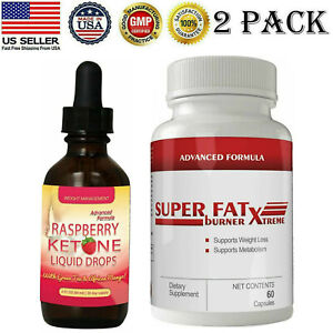 Raspberry Ketone Liquid Drops & Super Fat Burner Weight Loss Dietary Supplements