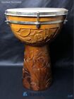 10 Inch Djembe Wood Hand Drum With Carvings 10 