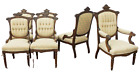 Antique Chairs, Dining, (6) American, Victorian,  Button-Tufted, Neutral,  1800s