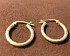 10K Gold 16mm Diamond Cut Hoop Earrings With Box. In Great Shape