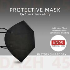 50/100Pcs Black KN95 Face Mask 5 Layer Disposable Respirator CAship