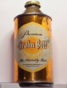 1949 IRTP GRAIN BELT 5% MINNESOTA ORANGE-GOLD CONE TOP BEER CAN BOTTLE CROWN-CAP