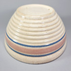 Vintage McCoy Pottery Pink & Blue Stripe Mixing Bowl 8