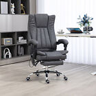 High Back Home Office Chair with 6 Point Massage, Heat and Footrest