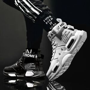 Men'S High Top Fashion Leather Sneakers Trend Hot Sale Comfortable Man Casual Sh