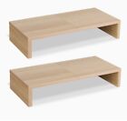 Monitor Stand Riser-2 Pack, Maple Color Wood Dual Monitor Riser