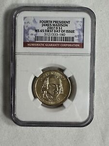 2007-D James Madison NGC Graded MS65 First Day Of Issue
