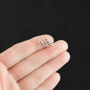 10 Year 2024 Antique Silver Tone Charms - SC7748