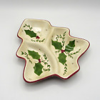 HOLIDAY BY LOS ANGELES POTTERY 3-PART RELISH LAURIE GATES DESIGN CHRISTMAS EC