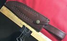 BROWN fancy LEATHER SHEATH FOR LARGE 8  INCH deer BOWIE hunting knife 43380P RV