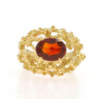 H. Stern Mandrin Garnet Cocktail Solitaire Ring Yellow Gold 18k Oval 2.69ct Vine
