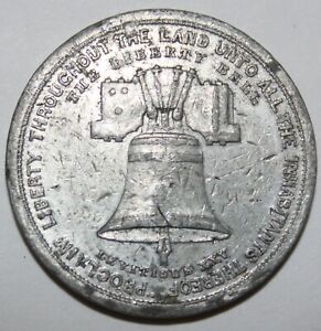 EXTREMELY RARE ~ 1876 LIBERTY BELL INDEPENDENCE HALL HK29a Centennial Expo 38mm