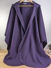 Vintage COLORATURA Purple 100% Wool Hooded Cape / Poncho / Shawl - One Size