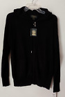 Charter Club 100% Cashmere Classic Black Zip-Up Hooded Jacket Sweater Cardigan M