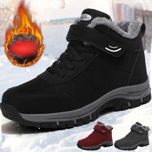 Winter Women Warm Snow Boots Waterproof Fur-lined Slip on Casual Warm Ankle Size