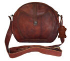 Women's Crossbody Bag Leather Round Sling bag Hobo Shoulder Handbag Brown Purse
