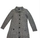 Land’s End Women Long Fitted Wool Angora Cashmere Blend Cardigan Buttons Sz L