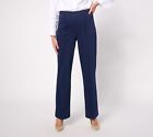 Denim & Co. Women's Plus Sz Pants 4X Signature Reg Easy Flex Wide Blue A628078