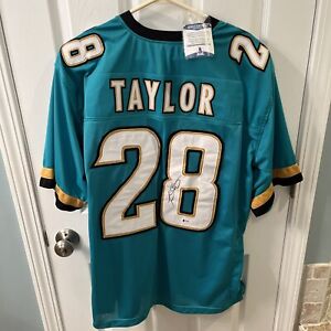 Fred Taylor Autographed/Signed Pro Style Teal XL Jersey Beckett Certification