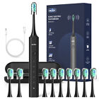 SEJOY Electric Toothbrush Sonic Rechargeable 5 Modes 10 Brush Heads Travel Case