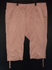 LANE BRYANT Plus Size 4X 26W 28W Capri Pants Pink Elastic Waist Stretch Cotton