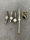 Lot of 5 Gold & Silver Tone Women's Watches Elgin Carriage Estate Finds EG