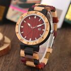 Retro Style Full Wood Watch Mens Watch Unique Mixed Color Wooden Adjustable Band