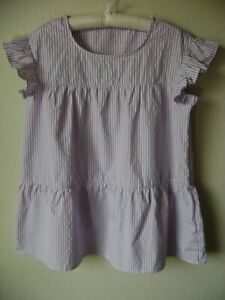 NEW NWOT WOMEN'S BABYDOLL TOP XL LAVENDER PURPLE WHITE PULLOVER BLOUSE RUFFLE