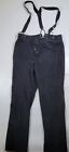 Classic Old West Styles Pants Men 42 Black Suspender Buttons Buckle Back Cinched