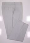 Pal Zileri Light Ice Blue-Gray Twill Cotton Flat Front Dress Pants 34x29