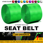 2 Pcs Seat Belt Webbing Polyester Seat Lap Retractable Nylon Safety Strap Green