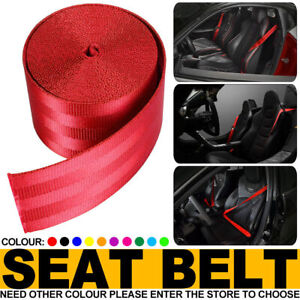 Red 3.6M Harness 3 Point Auto Car Racing Nylon Safety Retractable Lap Seat Belt (For: Seat)