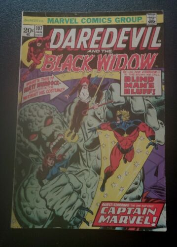 DAREDEVIL #107 1973 MARVEL COMICS BLACK WIDOW MOONDRAGON ANGAR Bronze Age
