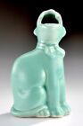 New Listing*RARE* SPECIAL VINTAGE Red Wing Figurine Green CAT Bud Vase - Art Pottery